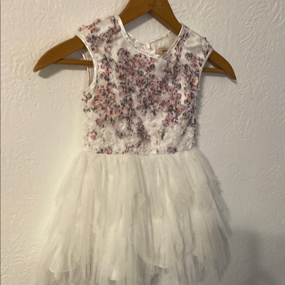 Nanette Lepore White Dress with Pink and Purple Floral Details